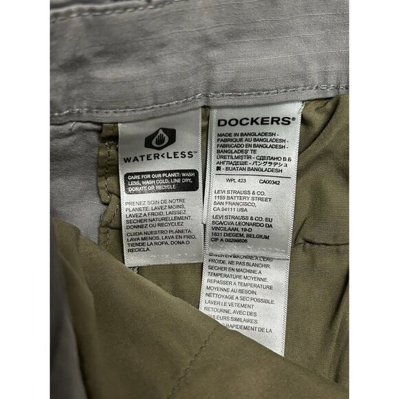 Lot Of 2 Dockers Men 36 Solid Khaki Cotton Smart Tech 360 Cargo Short - Picture 11 of 13